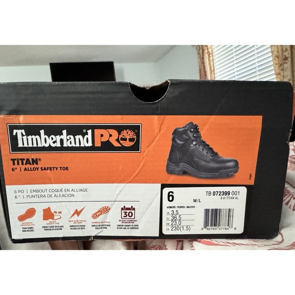 Timberland Pro Boots Titan Women's Sz 6 Steel Alloy Toe Work Black Leather $178 - Picture 11 of 12